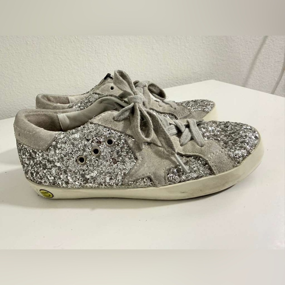 Golden Goose Kids Silver Glitter Sneakers